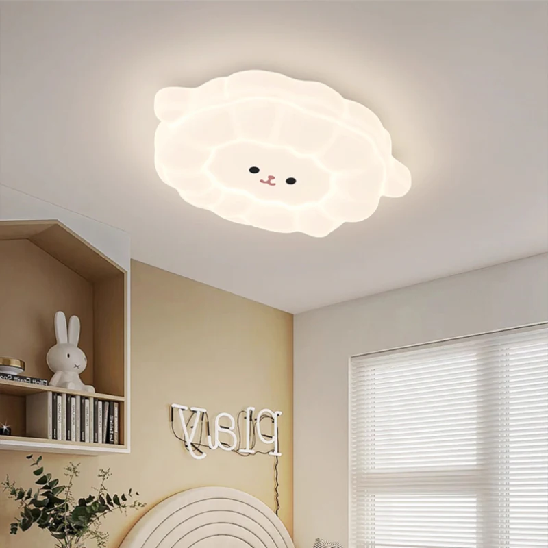 

White Little Sheep Ceiling Lamps Cute Children's Room Lamp Modern Warm Romantic Baby Room Nursery Girl Boy Bedroom Ceiling Light