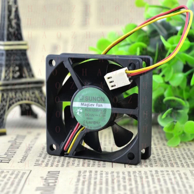 L+ for Sunon KDE1206PKV2 cooling fan 60*60*20mm DC 12V 1.1W 3pin interface