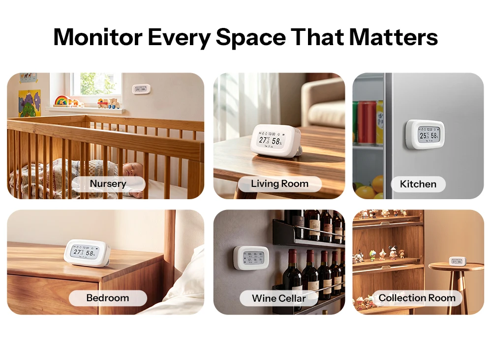 SONOFF E-Ink Zigbee Temperatur- und Feuchtigkeitssensor mit 2,9" Bildschirm AirGuard SNZB-02UL Zeit-, Wetter- und Datumsanzeige Kompatibel mit Alexa und Google – Detail 8