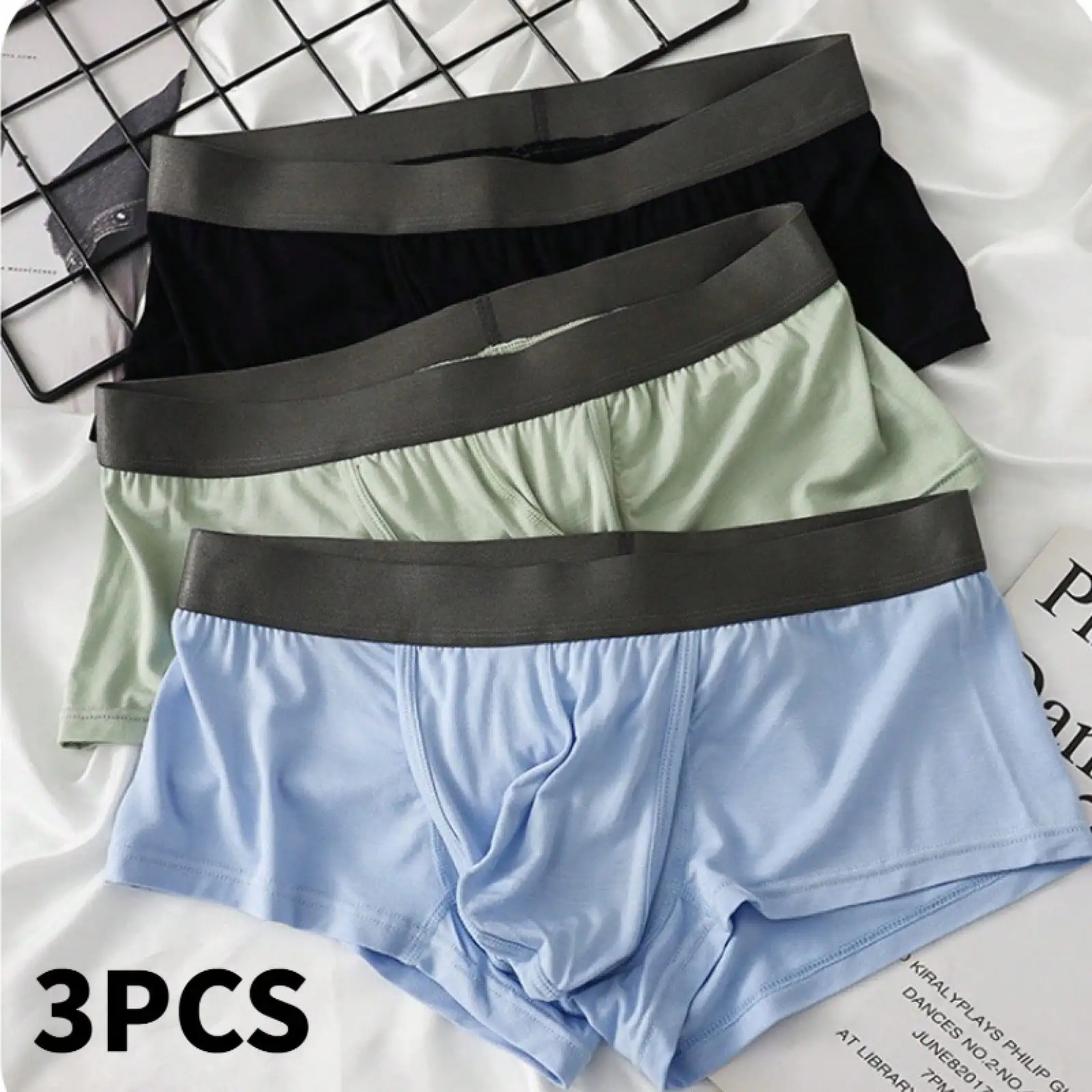 

Мужские трикотажные трусы со средней посадкой, антибактериальные, однотонные