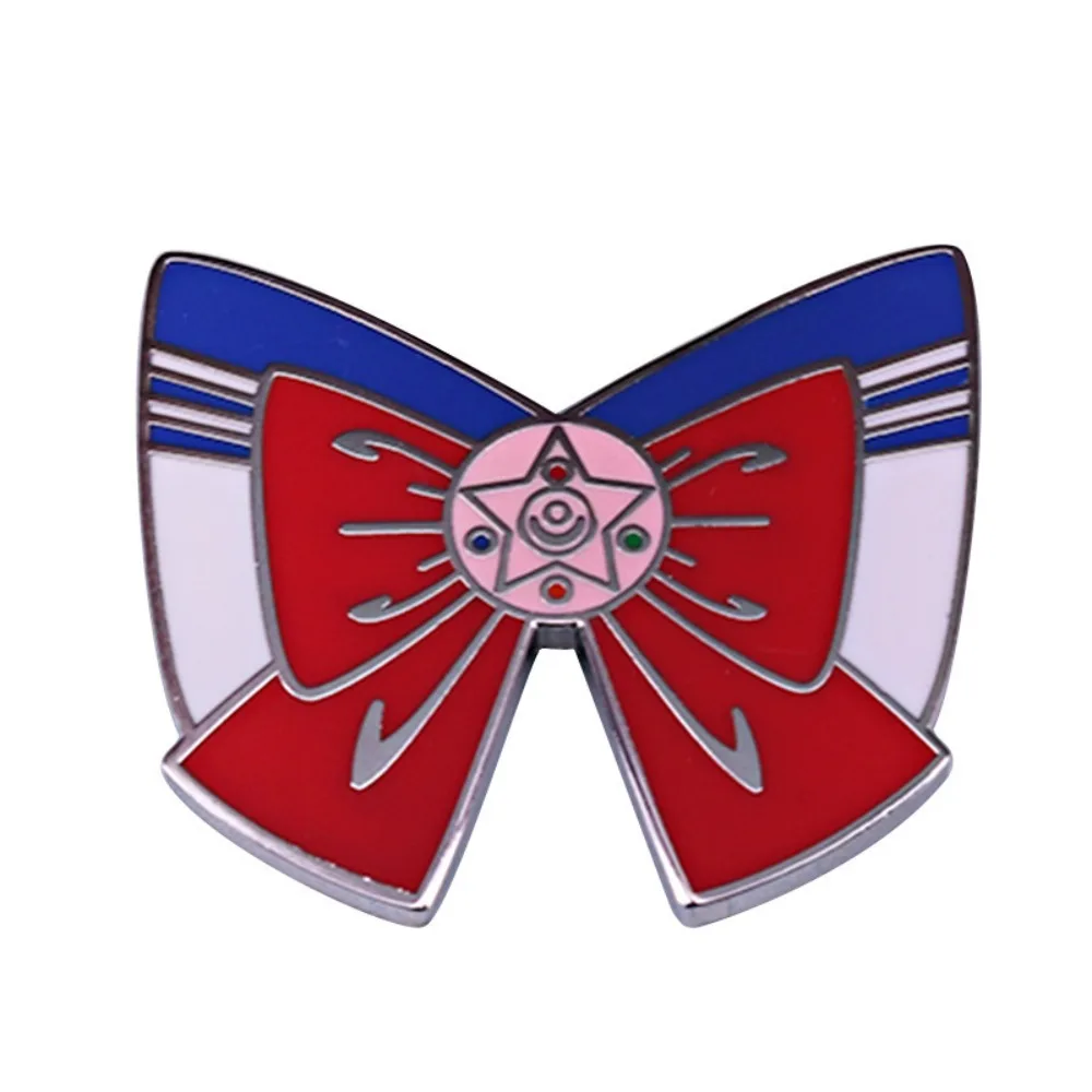 Sweet Dreamy Bow Enamel Lapel Pin Fantasy Magic Maiden Pastel Ribbon Metal Badge Daily Outfit Jewelry Girl Gift