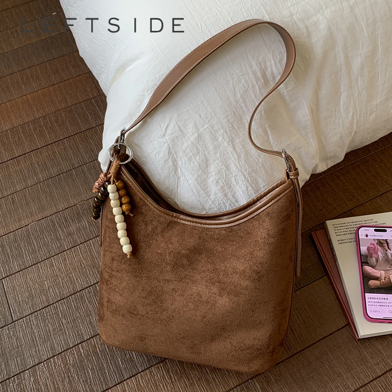 

Левая сторона, маленькие сумки на плечо из искусственной кожи для женщин, сумка-мешок в стиле ретро, зима 2025, роскошные дизайнерские кошельки, сумки и кошельки