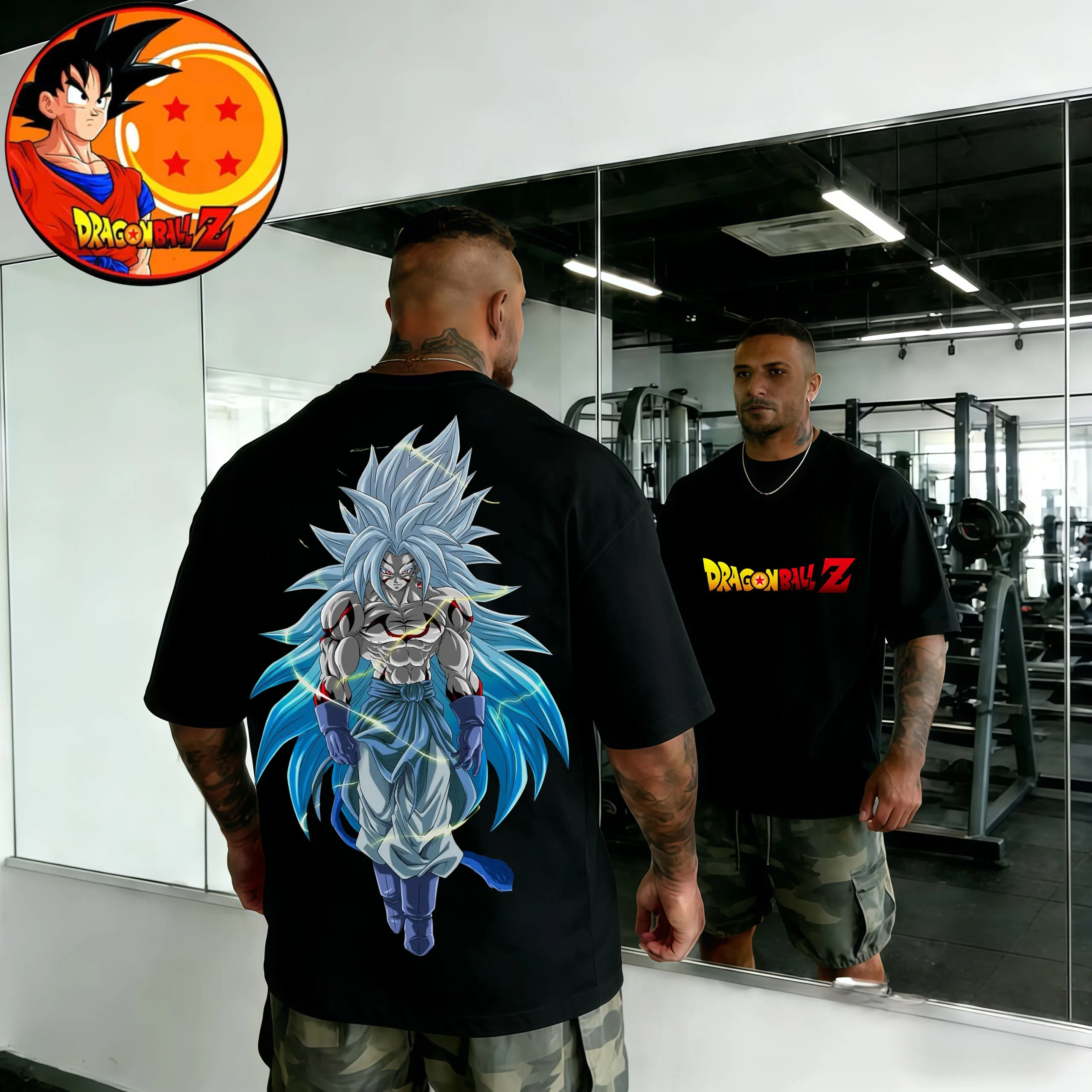 2026 Sommer Dragon Ball Übergroßes T-Shirt Hochwertige 100% Baumwolle Super Saiyan 5 Aufdruck Unisex Retro Casual Tee für Erwachsene und Kinder