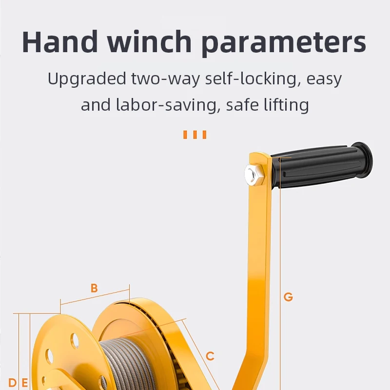 1200lbs دليل اليد ونش الذاتي قفل والعتاد كرنك ونش المحمولة رفع رافعة سحب أداة ل قارب مقطورة البضائع سحب جهاز