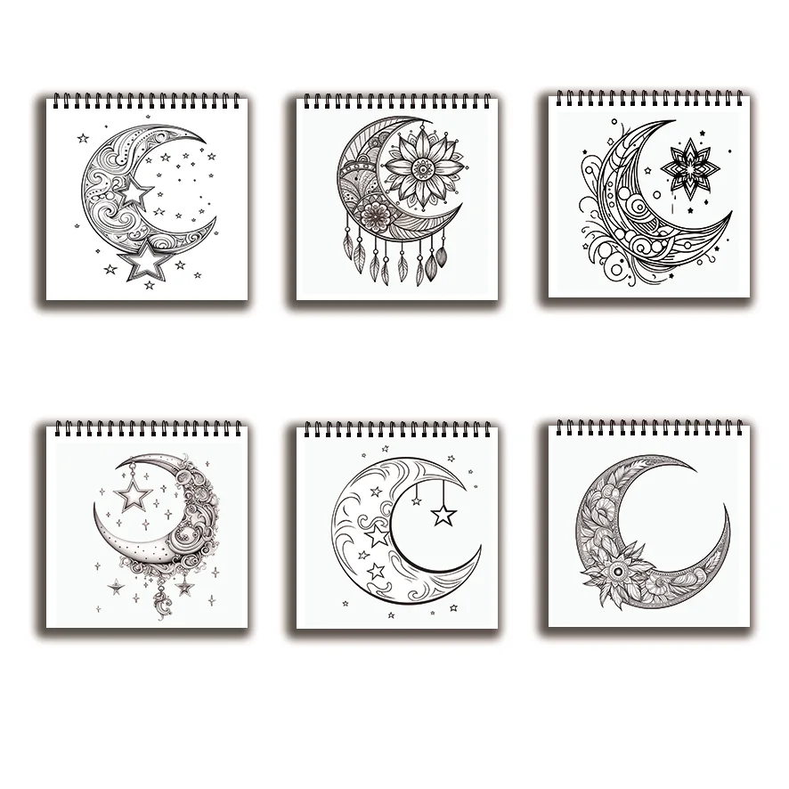 Buku Mewarnai Wanita Dewasa 7.87x 7.87 inci 32 halaman Buku Mewarnai Bulan Membantu menenangkan, hadiah kembali ke sekolah, hadiah untuk keluarga