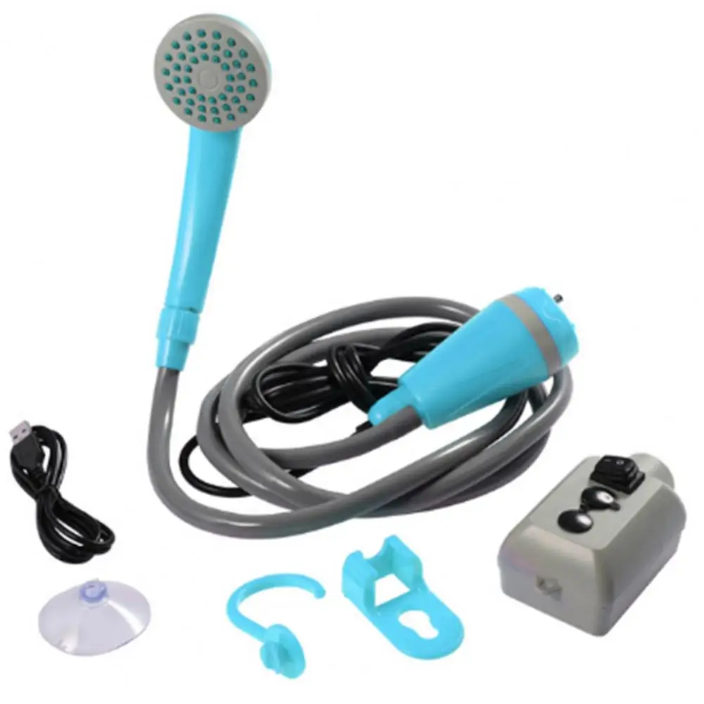 Outdoor Camping Shower Portable USB Charging Electric Hiking Shower Pump High-power Motor Showerhead Travel Car Washing Set