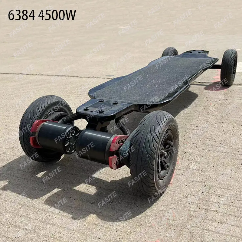 Most Powerful 9000W 120A Crownwheel 38 Mph 54.6V Dual 6384 Motor Carbon Fiber off Road Electric Skateboard