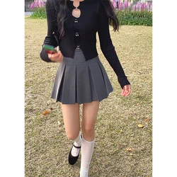 MEXZT Y2K Mini Skirts Women Harajuku Streetwear Black Pleated Skirt Korean Fashion School Uniform Kawaii High Waist A Line Skirt