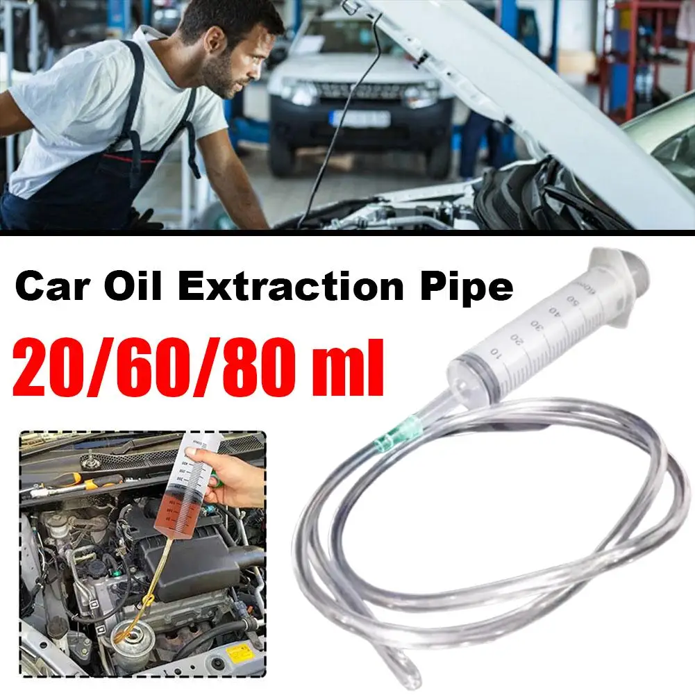 20/60/80ml Automobile Oil Pump Reusable with 1m Rubber Hose Pet Feeding & Hydroponics Nutrient Measuring Tool Home Use