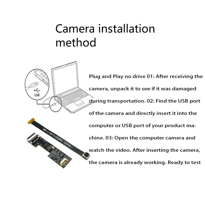 4K 3264 X 2448 8MP HD CMOS IMX179 AF 75° High Speed USB2.0 Camera Module 15FPS For Product Vision