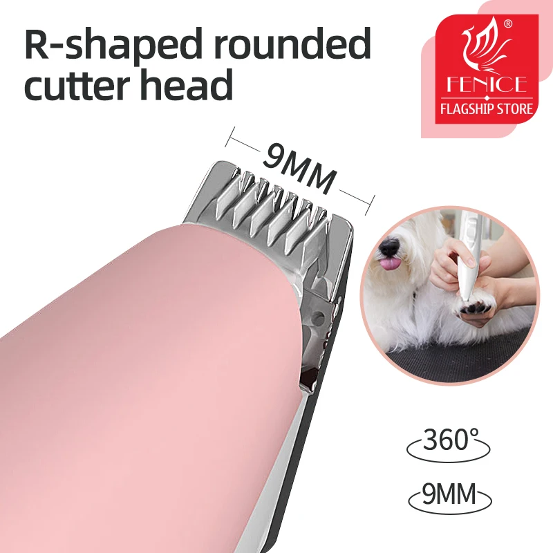 Fenice Dog Clippers Professional Pet Foot Hair Trimmer Dog Grooming Hairdresser Shear Butt Ear Eyes Hair Cutter Machine Remover