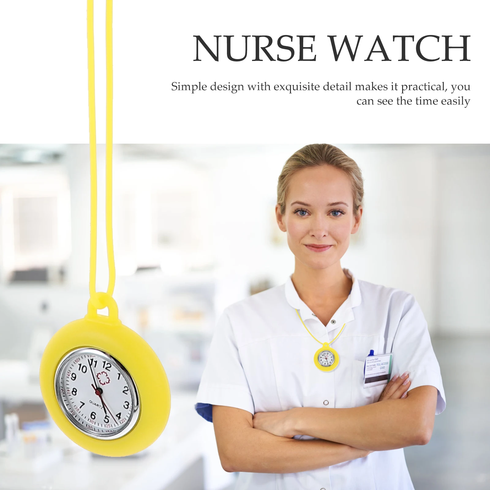 

Silicone Lanyard Quartz Watch for Necklace Digital Nurse Doctor Clip Strap Hanging Small