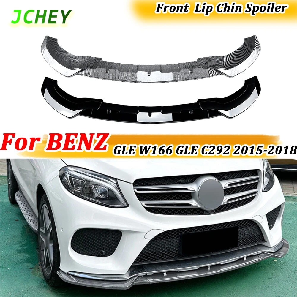 

ABS Front Bumper Lip Chin Spoiler for Benz GLE W166 GLE Coupe C292 AMG 2015-2018 Front Bumper Cover Body Kits Car Accessories