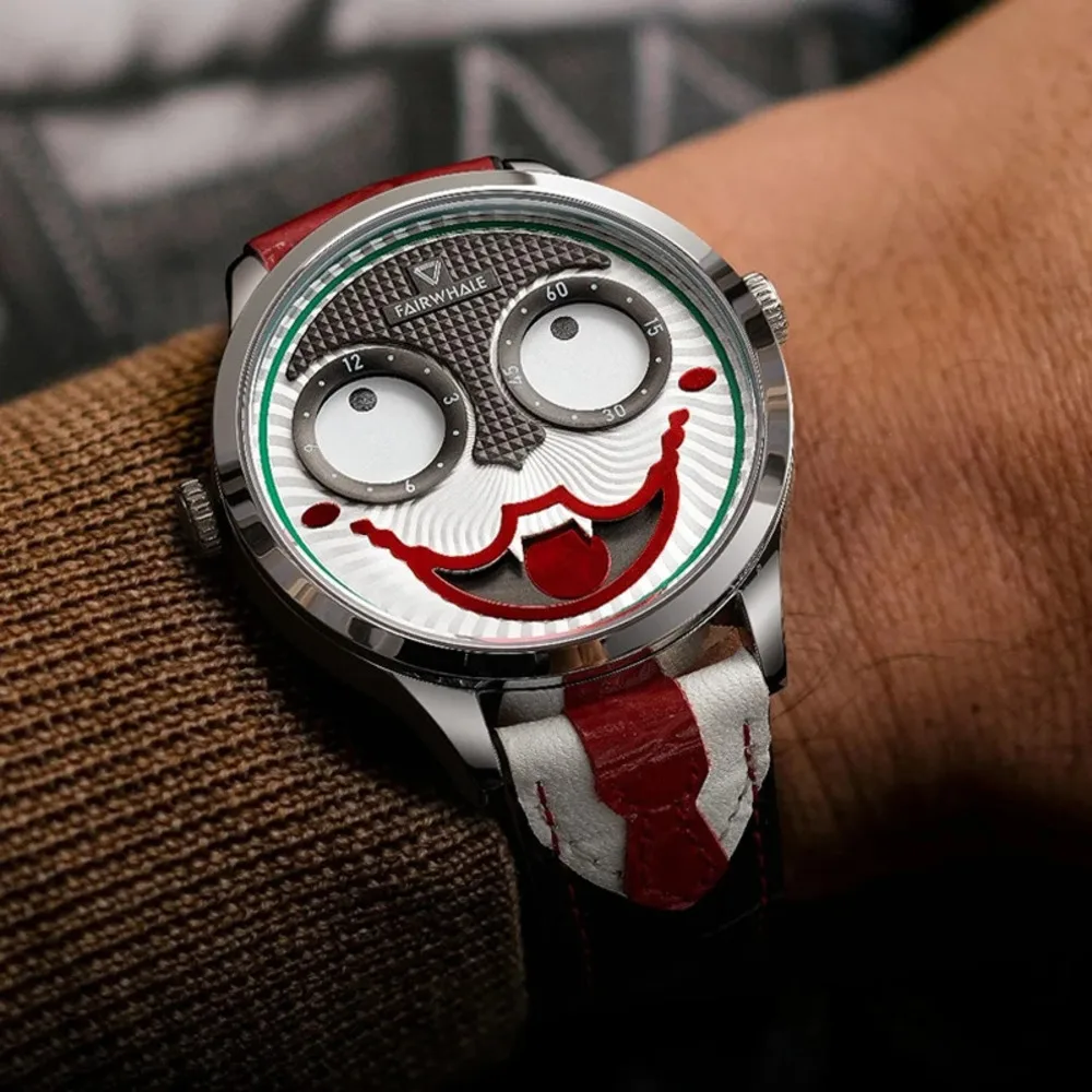 FAIRWHALE Clown Watches for Men Famous Top Brand Unique Design Fashion Casual Mens Watch Quartz Wristwatches Relogio Masculino