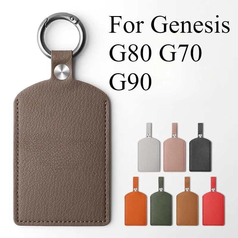 For Genesis G80 G70 G90 Card Key Case, Premium Goatskin Leather Protective Cover, Slim Fit RFID Blocking Card Holder Wallet