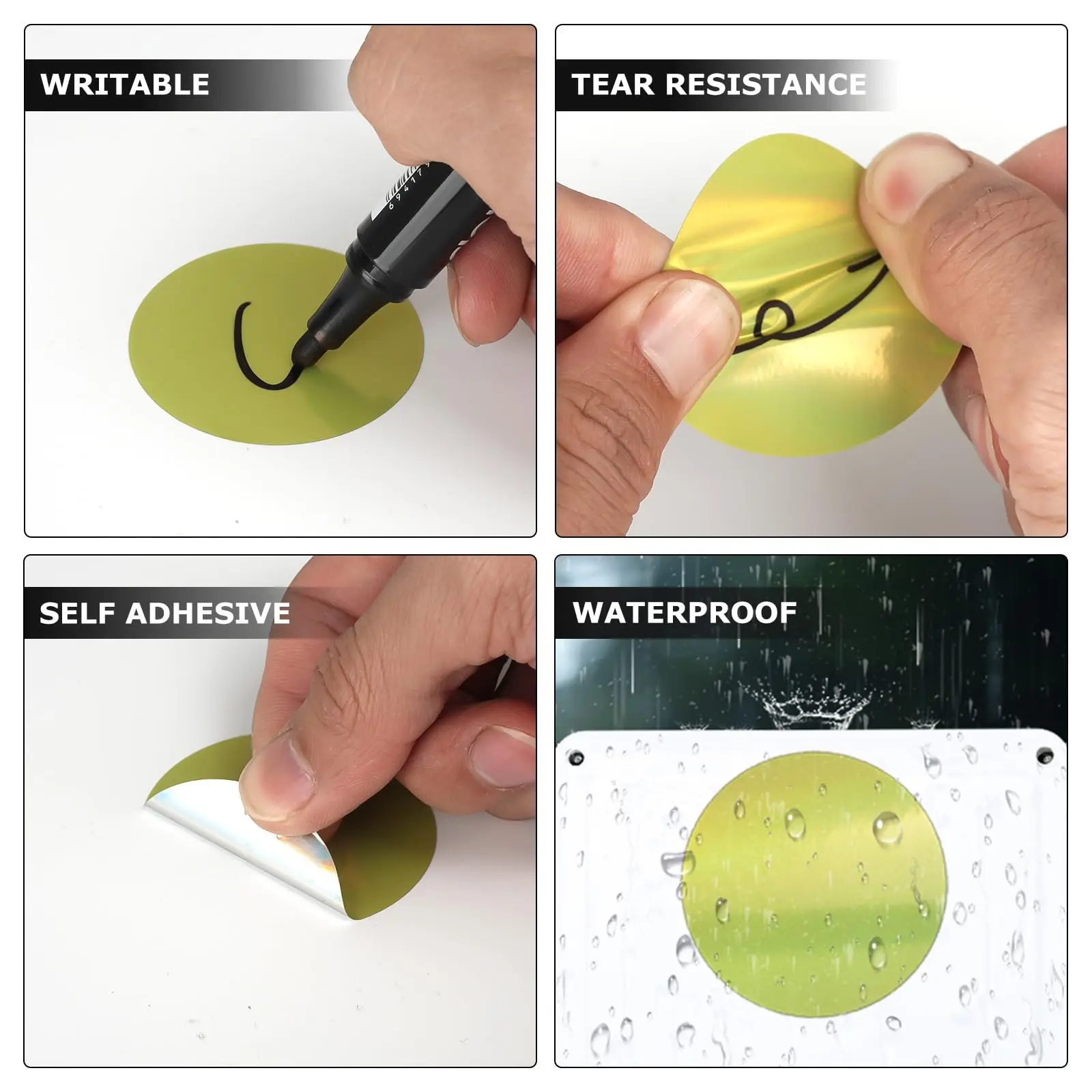 M110/M120 Metallic Gold Labels - Luxury Waterproof Laser Printer Stickers for Custom Packaging