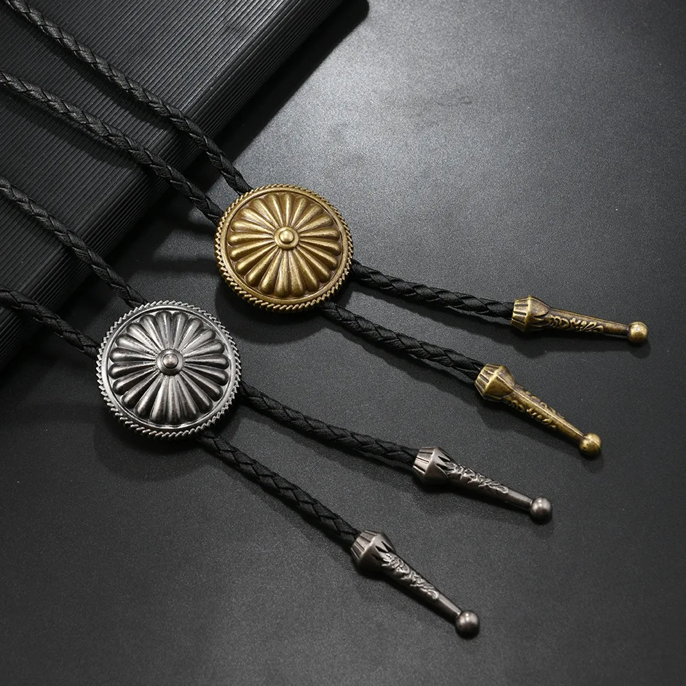 European and American new pattern pendant men's and women's bolo tie collar rope personalized western denim bolo rope tie neckla