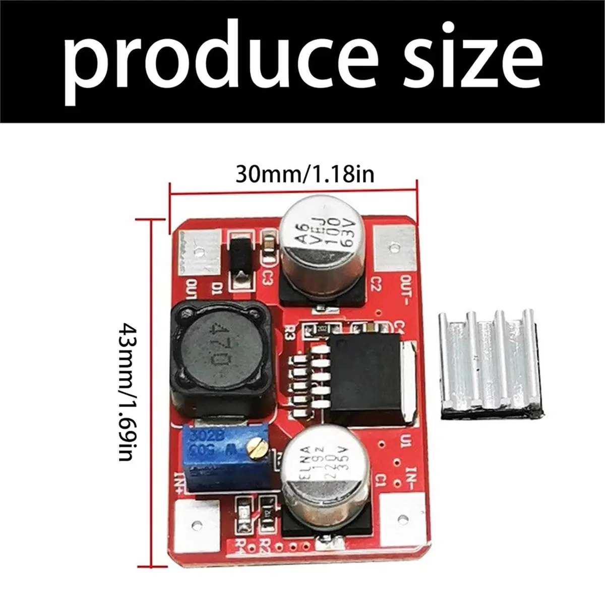 -[T1416C Digital]LM2577 High Voltage DC-DC Boost Module 3.5-35V to 5-56V Power Supply Module for Power Bank