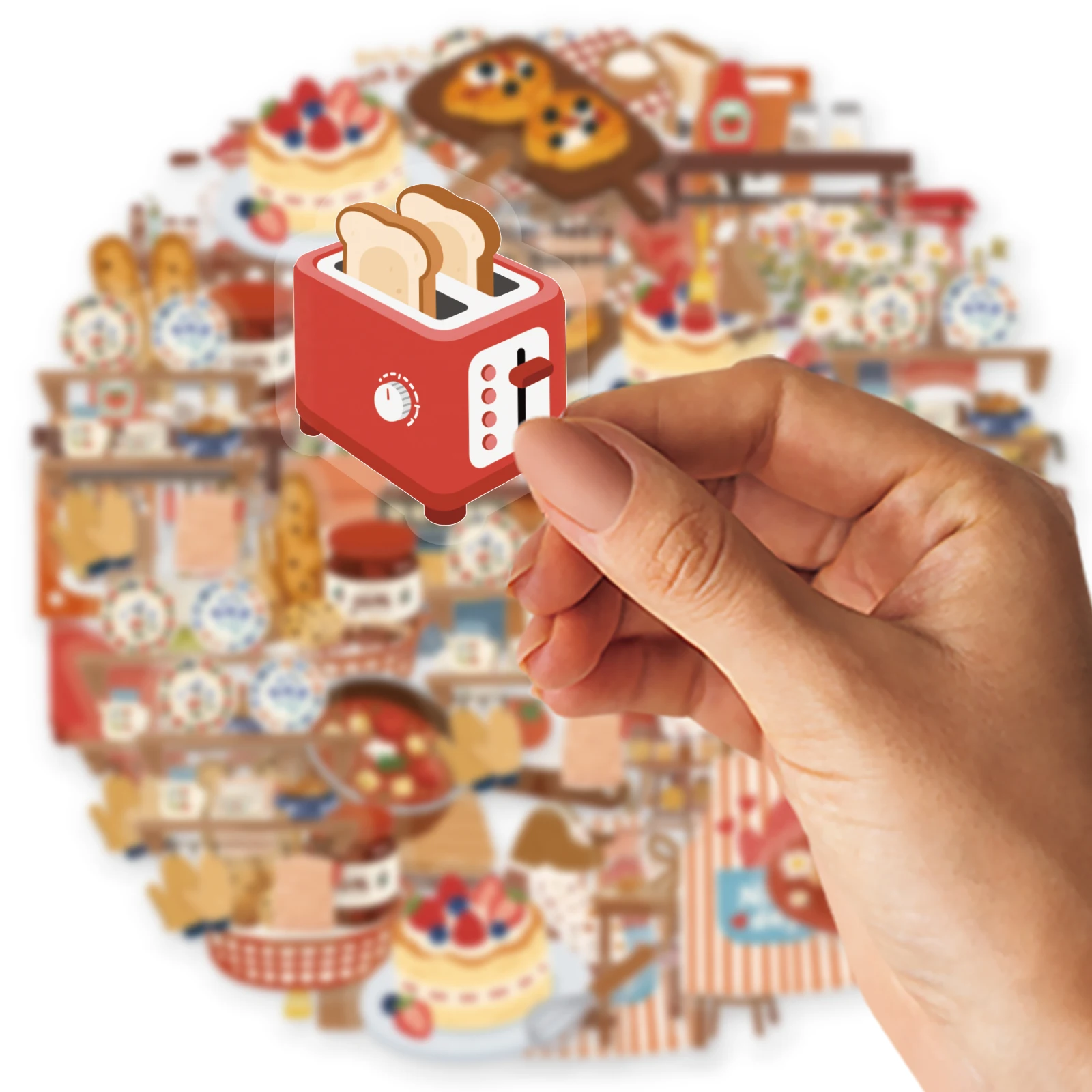 30pcs Kitchen Pastry Pattern Stickers for Laptops, Phone Cases, Suitcases, Albums, Kids Crafts, Creative Design Stickers