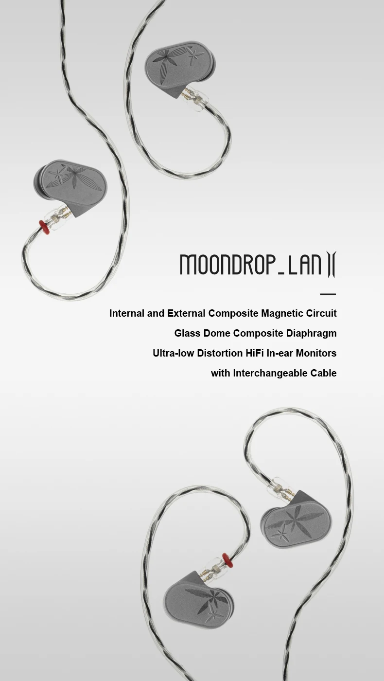 Vorbestellung: MOONDROP LAN 2 Dual-Magnet-Treiber In-Ear-Monitore mit extrem geringer Verzerrung und austauschbarem Kabel – Detail 1