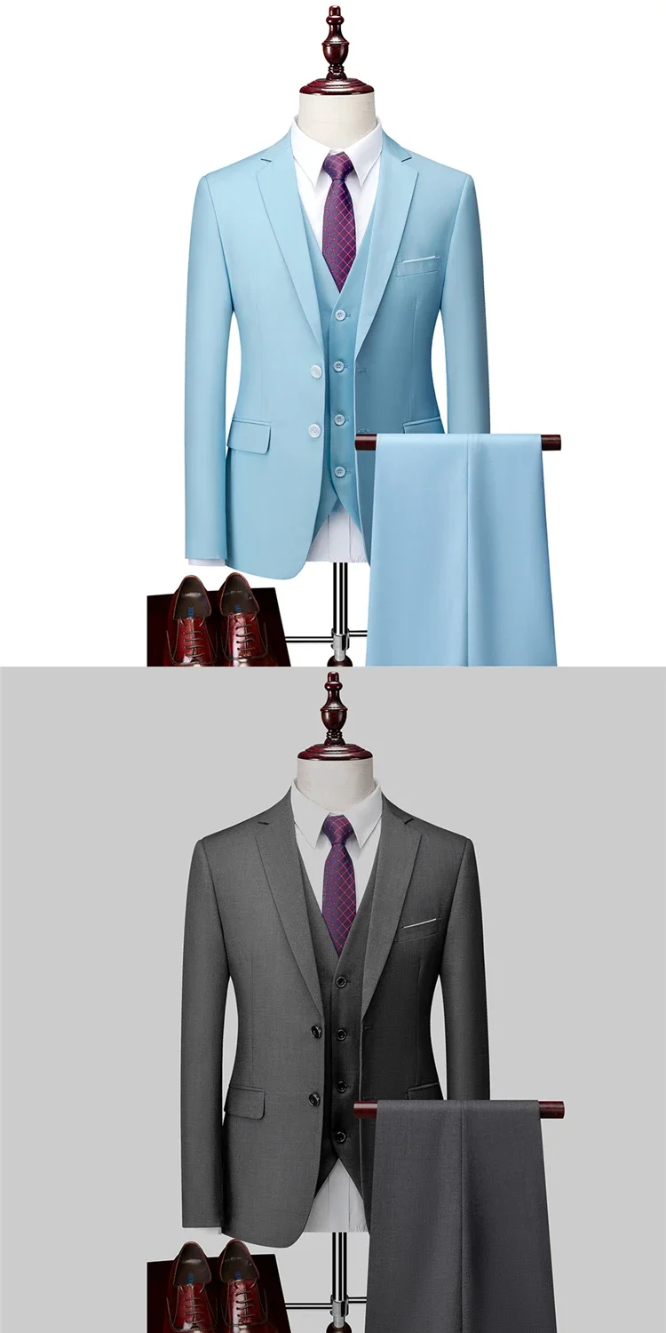 Herren Formeller Slim Fit Smoking Anzug Männlicher Bräutigam Hochzeitsanzug Hochwertige Trauzeugen Luxus Kleidung Business Bankett Party Anzug – Detail 7