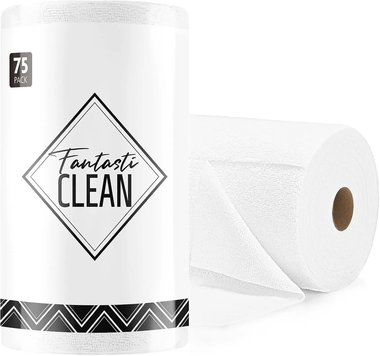 

Microfiber Cleaning Cloth Roll -75 Pack, Tear Away Microfiber Towels, 12' x 12', Reusable, Washable