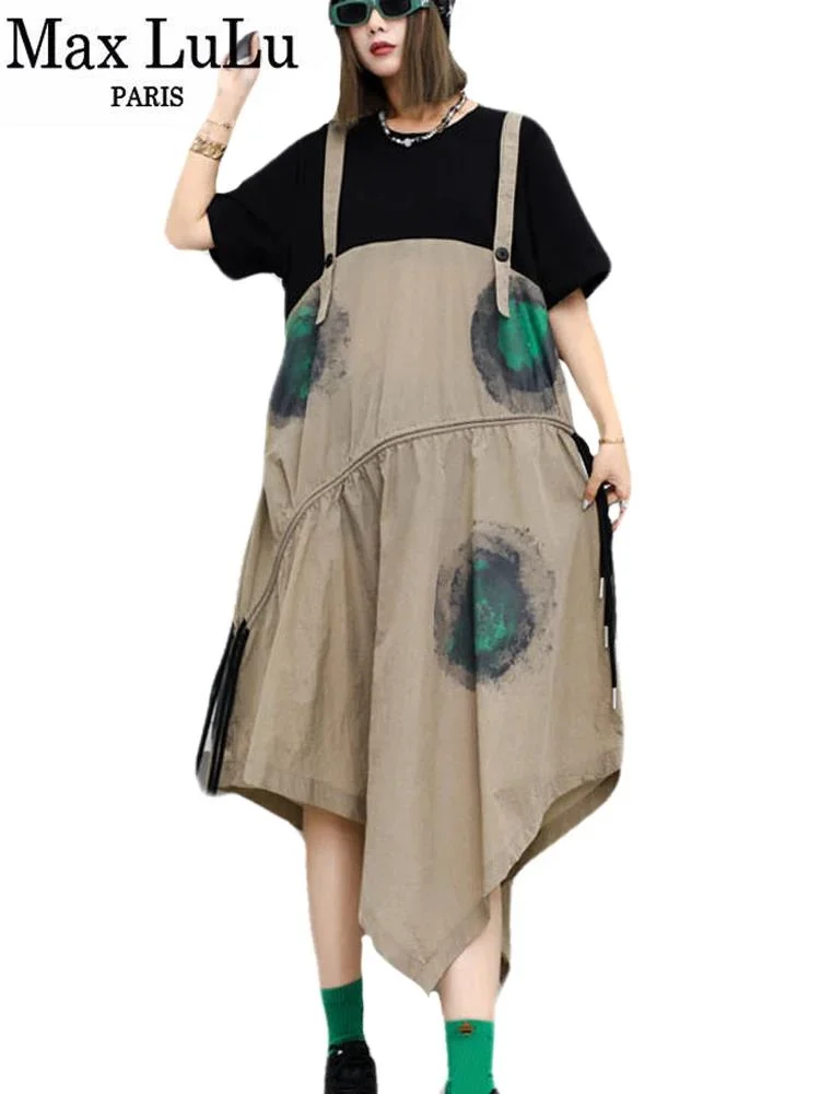 

Макси LuLu дизайн 2024 корейский принт платья женские весенние свободные винтажные Harajuku Vestidos дамские отдых классические элегантные платья