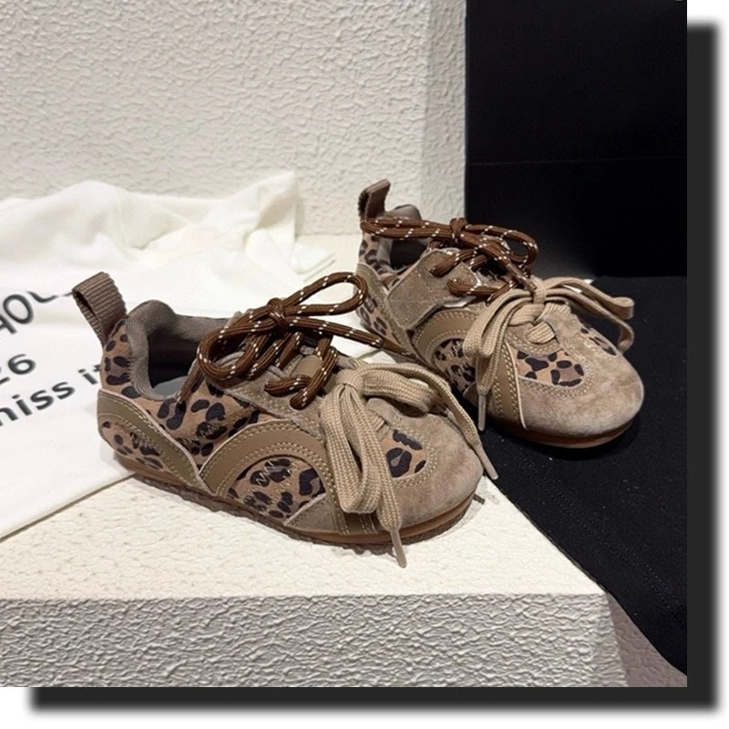 

Kids Animal Print Sneakers for Girls 2025 New Autumn Toddler Ballet Sneakers Soft Sole Versatile Kids School Training Sneakers