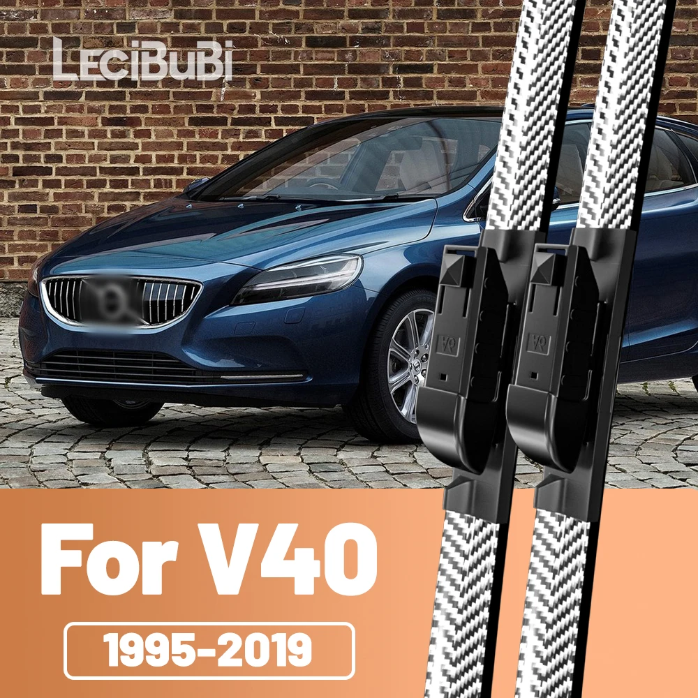 2 pçs pára-brisa dianteiro lâminas de limpador de fibra de carbono limpadores para volvo v40 1995-2019 2012 2013 2014 2015 2016 2017 2018