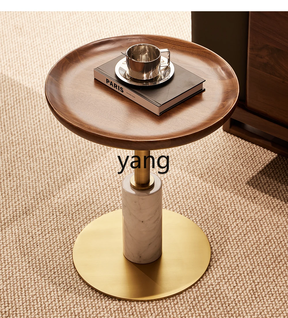 CX solid wood small round table home living room retro sofa side table mini small round table balcony