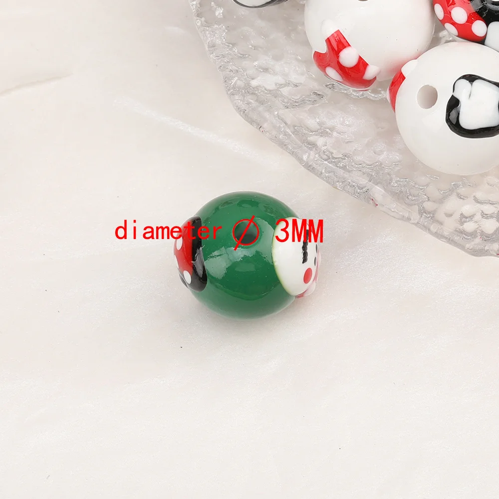 التخليص 100 قطعة 16*16 مللي متر الاكريليك الخرز/تأثير الطلاء عيد الميلاد/شكل دائري/خرز ذاتي الصنع/يدوية الصنع/نتائج ومكونات المجوهرات #5