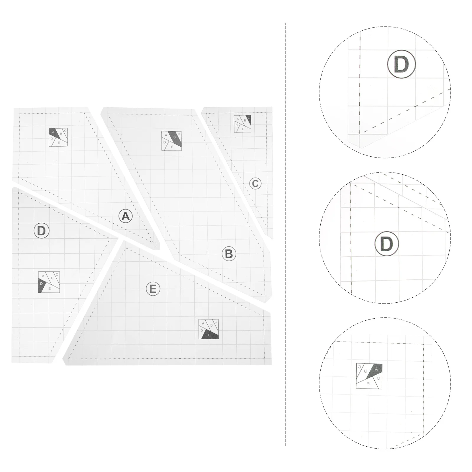 1 conjunto de régua de costura diy, material acrílico de alta qualidade, desempenho estável, longo tempo de serviço, ótimo para costura e bordado