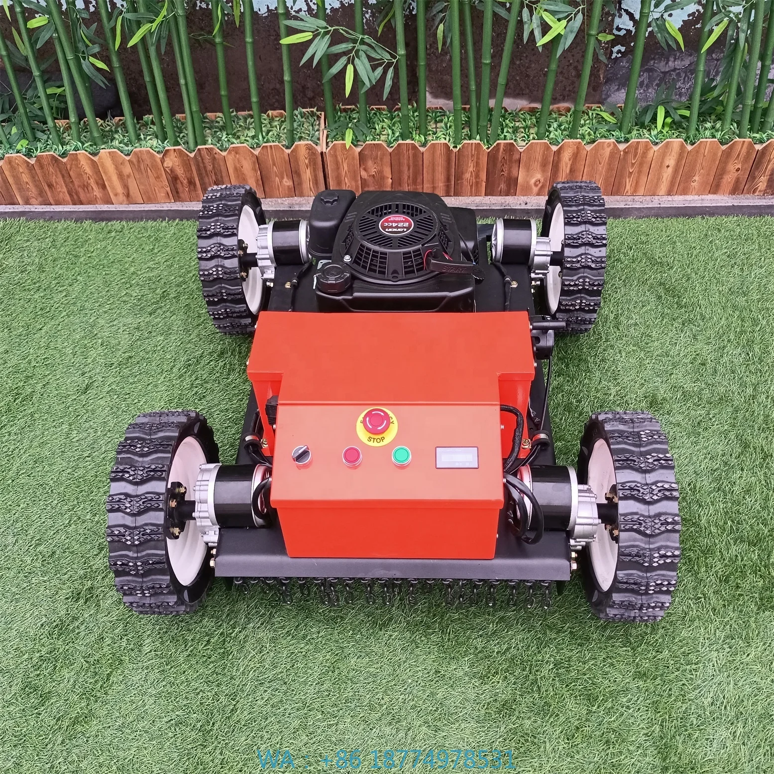 Robot Lawn Mower 4-Stroke for Grass Cutting Radio Remote Control4WD Self-Propelled Remote Control