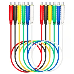 6PCS/Set Magnetic Test Leads Silicone Soft Flexible Jumper Test Wires 30V AC5A 3.3FT Magnetic Test Leads for Testing HVAC