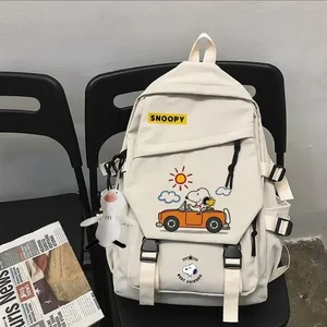 Snoopy new 2022 nylon school bag Boy girl fashion backpack student bag with bag pendant 12 Main Sales Snoopy Backpack - №12