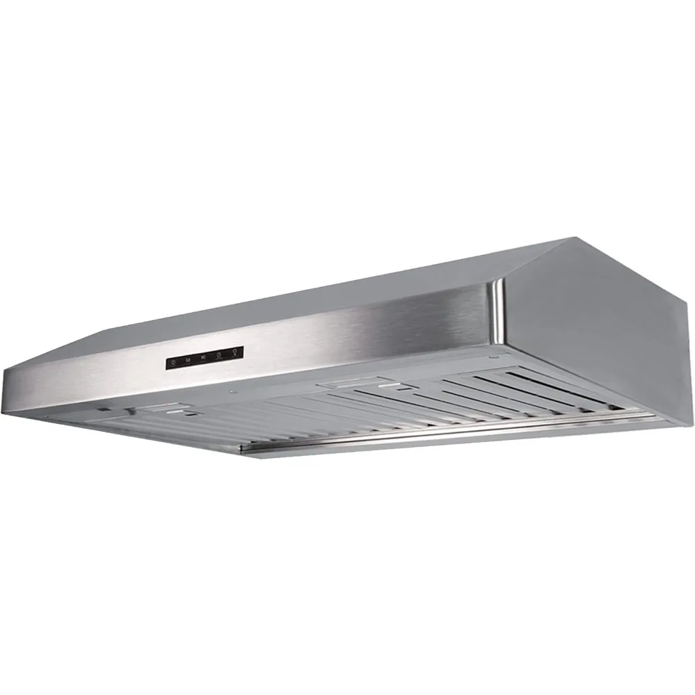 30 Inch Range Hood, 850 CFM 3-Speed Powerful Kitchen Vent Hood - Ultra Quiet, Glass Touch Control, 6W LED Lights