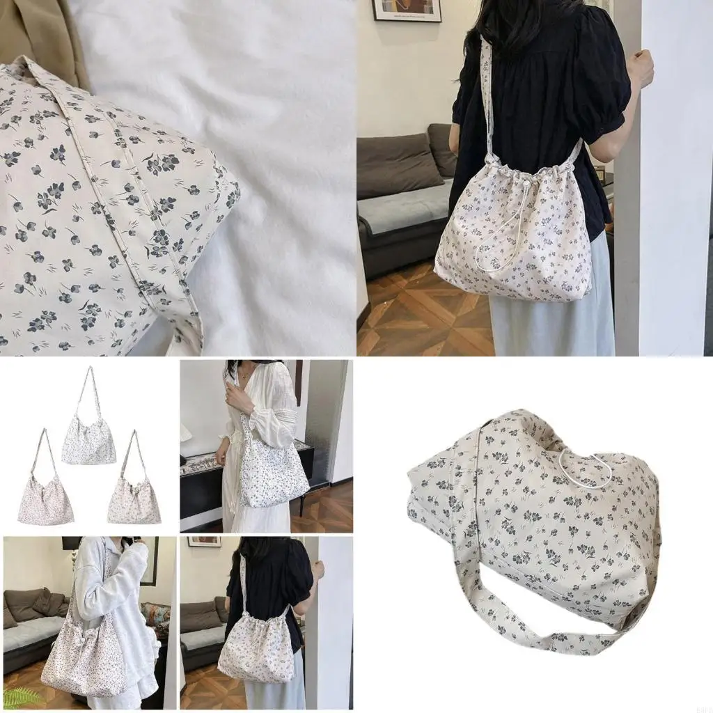 

Женская сумка Холщовая сумка через плечо Большая вместительная сумка через плечо Цветочная сумка подмышки Сумка-мессенджер на