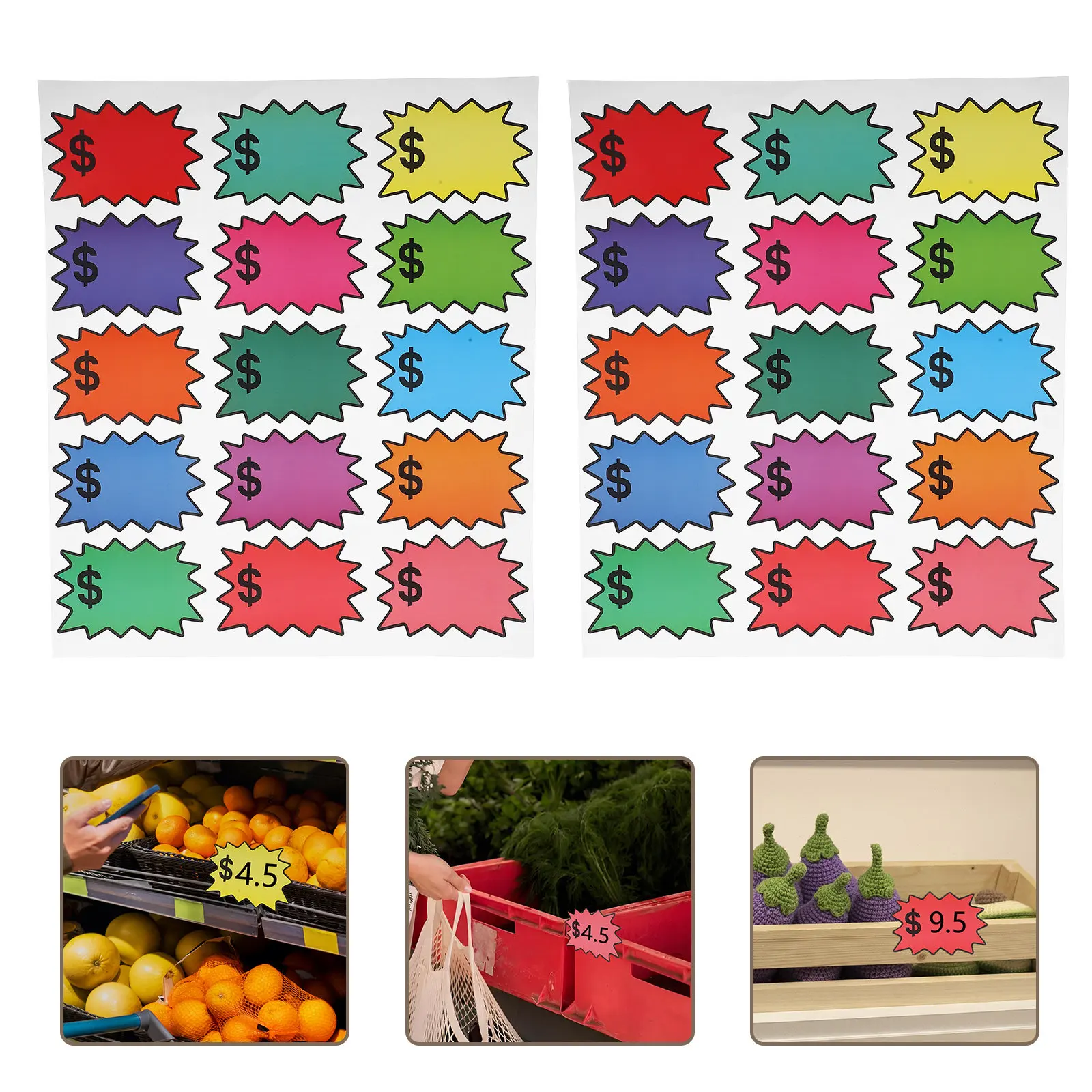 

300Pcs Blank Price Labels Adhesive Sale Stickers for Retail Store Shelf Pricing Tags Strong Adhesion Writable