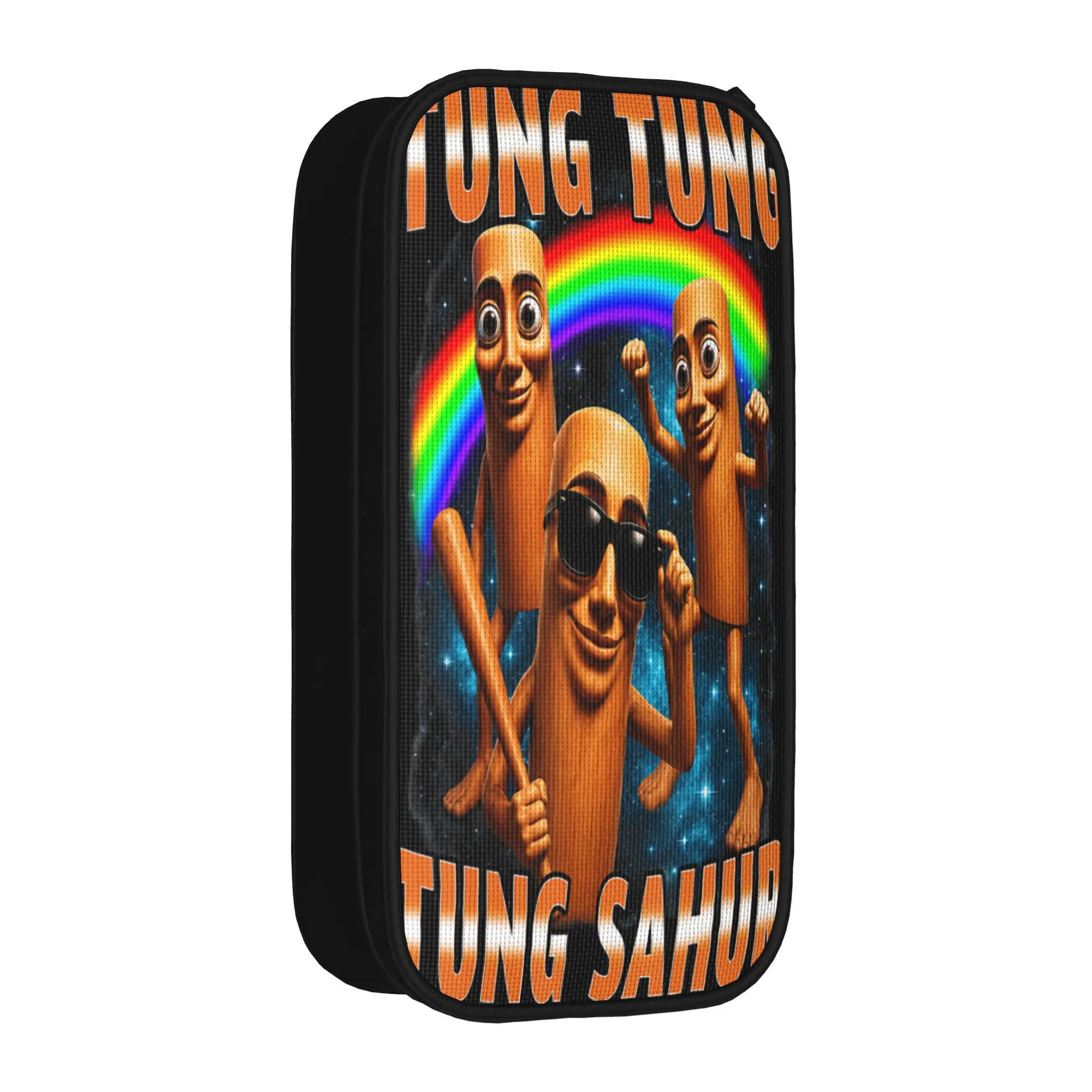 Cute Pencil Case Tung Tung Tung Sahur is Calling Funny Italian Brainrot Pen Box School Pencil Cases Graphic Stationery Organizer