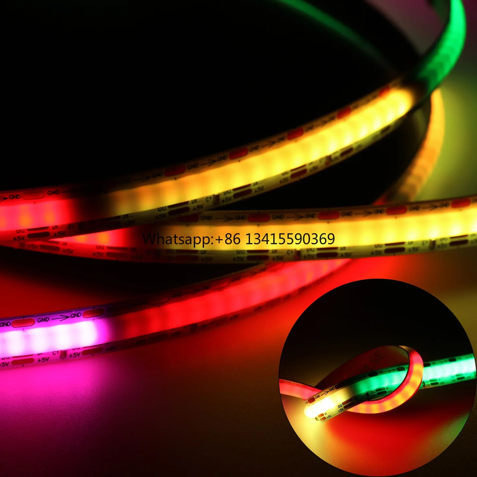 أضواء المنزل الذكي عداء المياه Cob 24 فولت IP20 420 المصابيح/م Led Rgb شرائط مصباح مقاوم للماء Cob Rgb Led قطاع الضوء