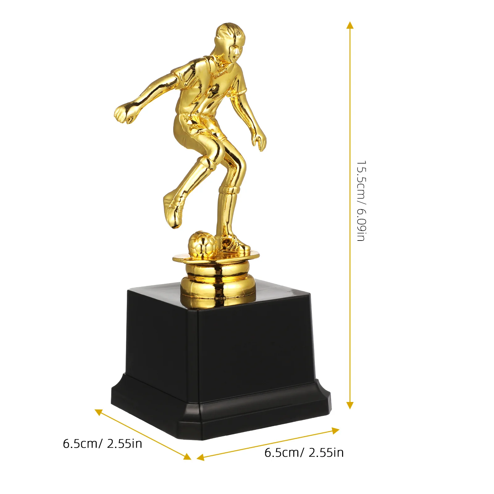 كأس لاعب كرة القدم البلاستيكي المتين ذو المظهر الذهبي لبطولة ألعاب كرة القدم وجوائز الحفلات وديكور الكأس البلاستيكية