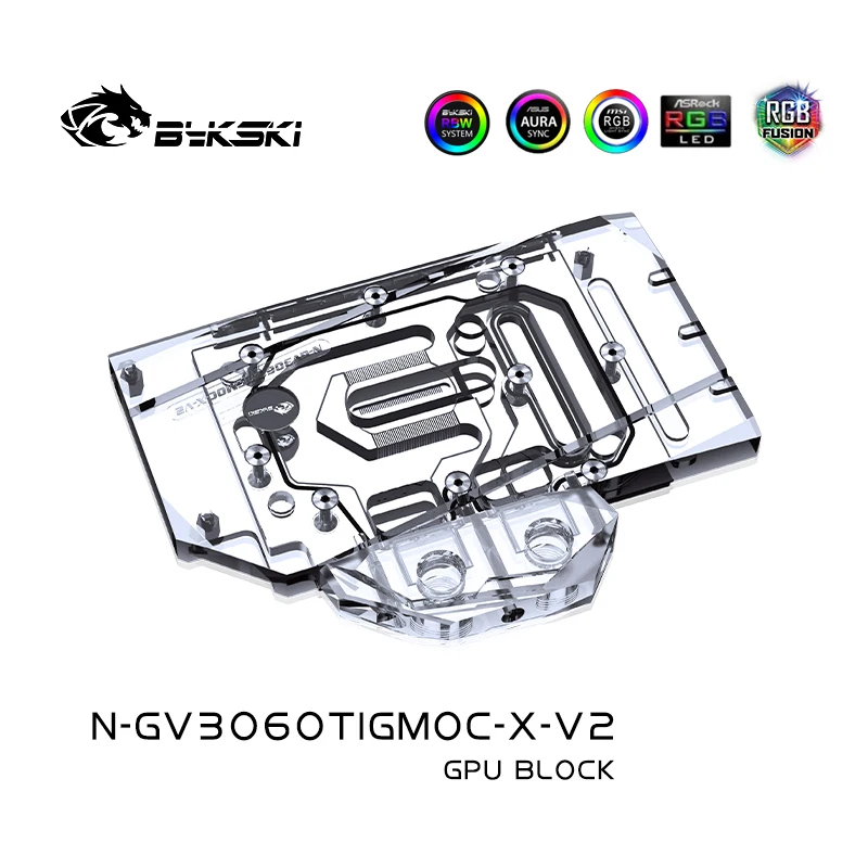 Imagem -03 - Bykski Bloco de Água para Gigabyte Rtx3060 Rtx3060ti Eagle Jogos oc 8g Gpu Cartão Sincronização de Radiador de Cobre N-gv3060tigmoc-x-v2