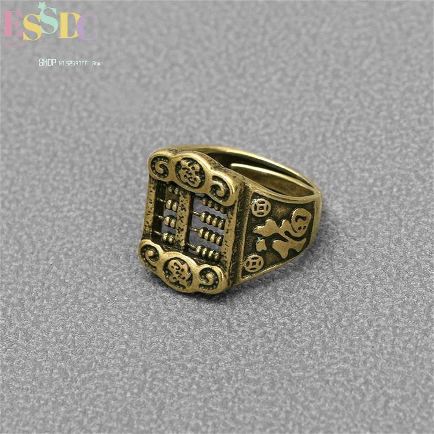 

Медное кольцо Abacus Fortune, антикварное открытое регулируемое винтажное потертое унисекс, счастливые украшения, оптовая продажа, подарок для всех