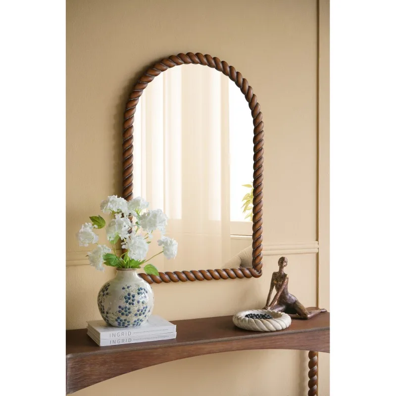 

Arched Wall Mirror with Decorative Frame Modern Accent Mirror for Bedroom Living Room Entryway Home Decor