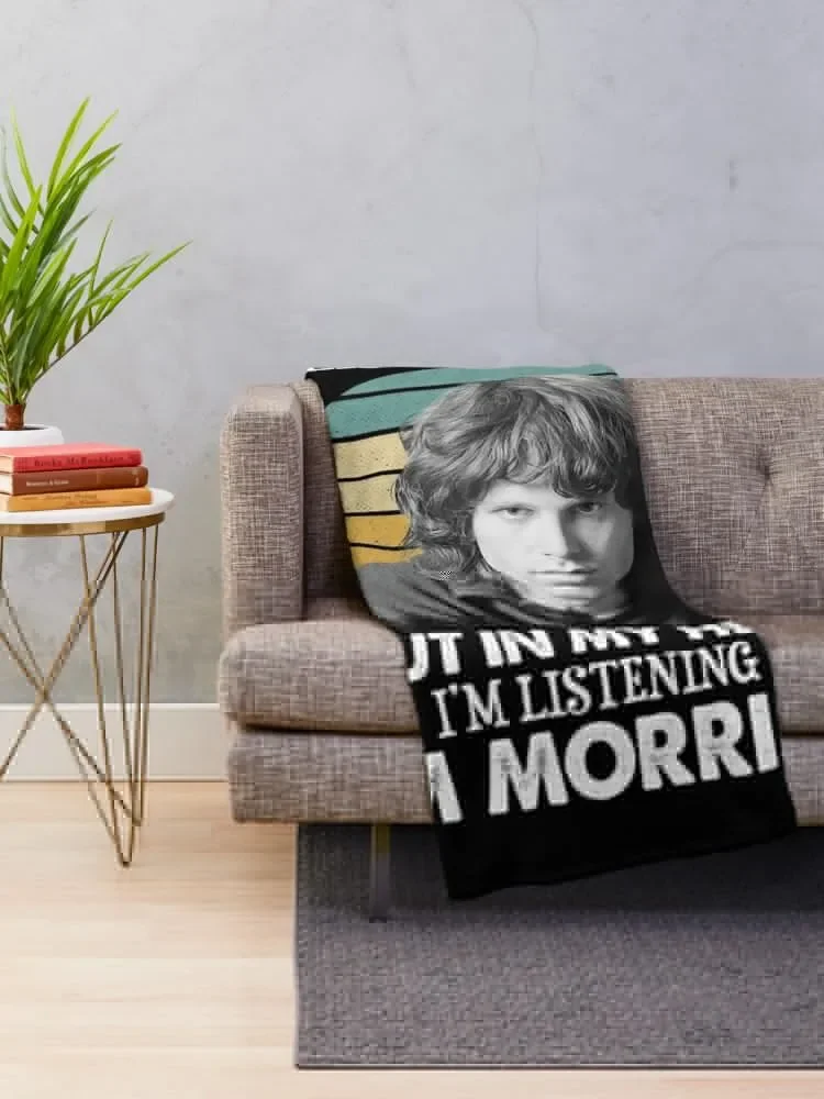 I May Look Like I'm Listening To Jim Blues Morrison Vintage Throw Blanket For Sofa Thin Luxury Designer Blankets