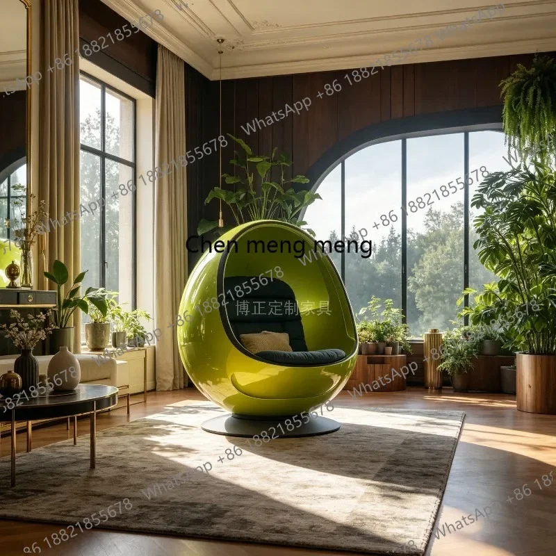 E182 Antique space capsule eggshell single chair rotating lazy sofa living room lazy leisure chair