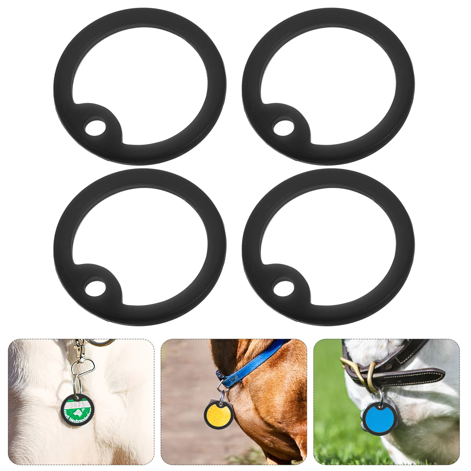 

6pcs Silicone Dog Covers Noise Reduction Durable Dog Tag Sleeves For Small Dogs Replacement Pet Tag Silencers