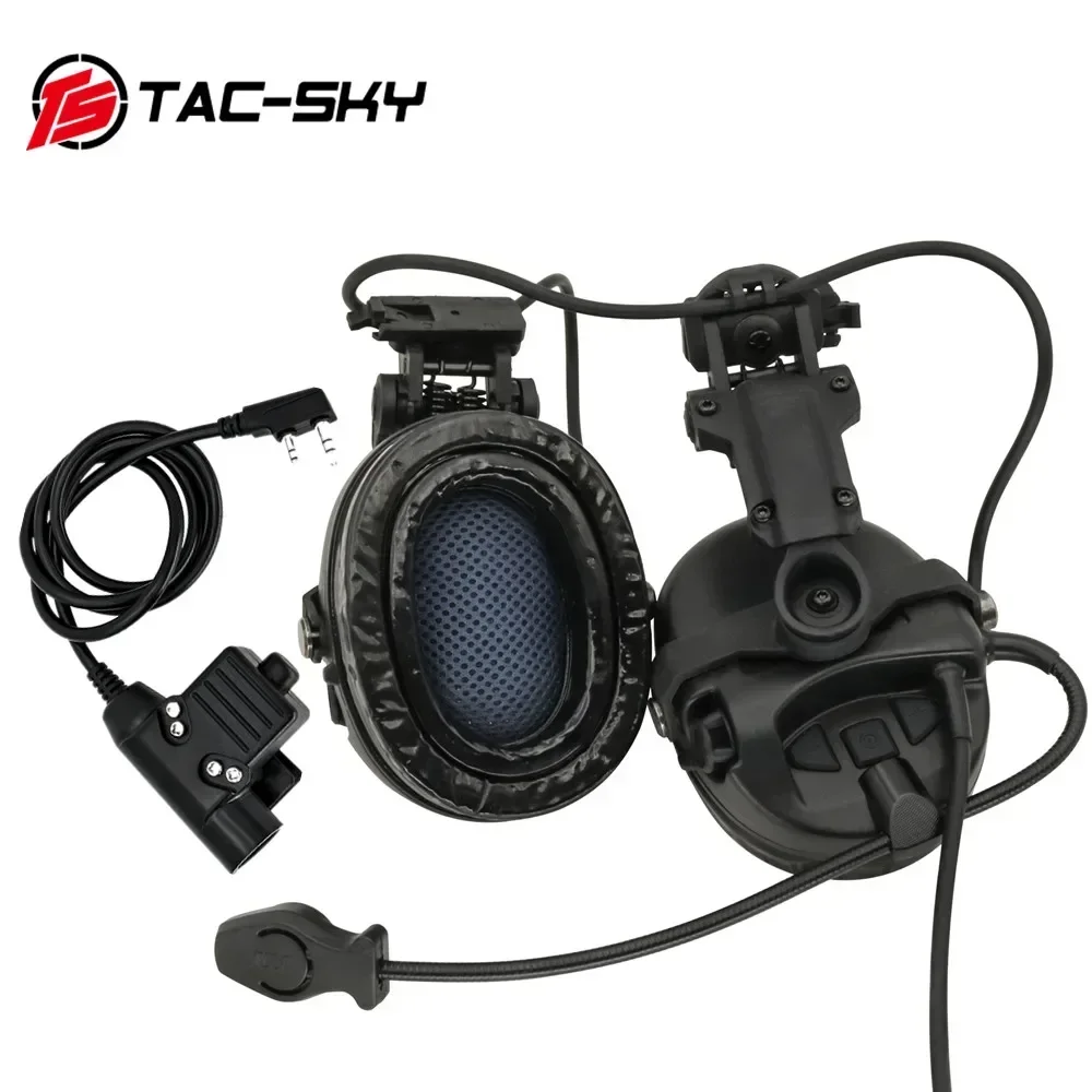 TS TAC-SKY Hunting Airsoft Headset Sordin Tactical Helmet ARC Rail Adapter FOR Sordin Headset with K 2 pin Push to Talk U94PTT