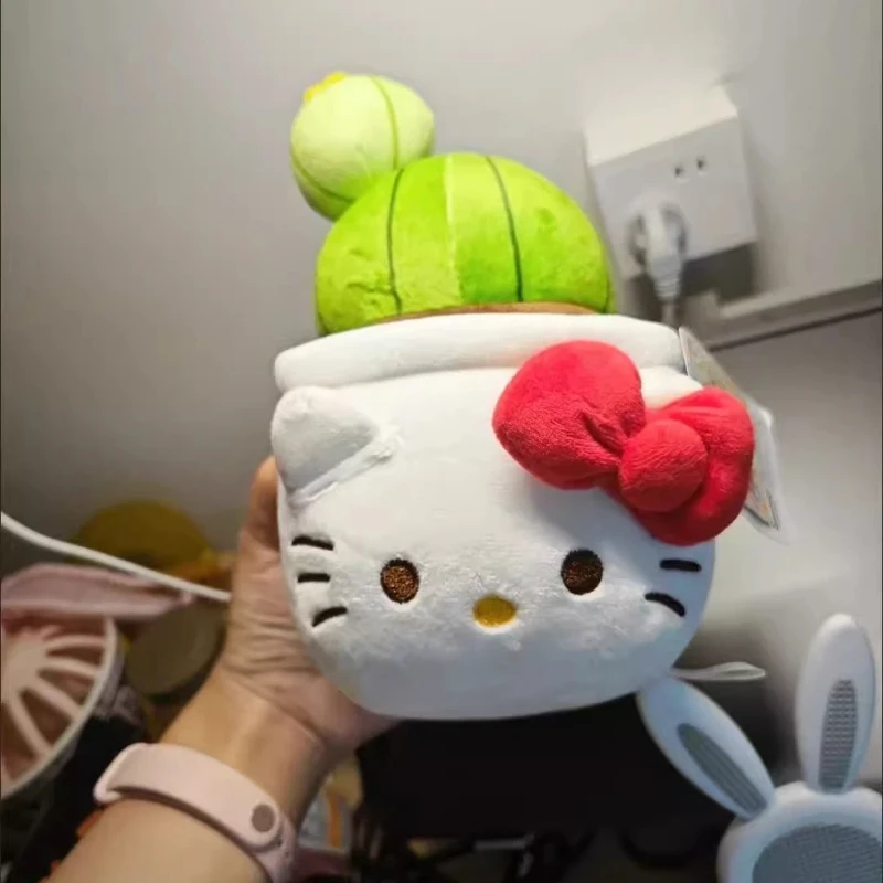 Ramo de muñecos Hellokitty Sanrio, planta en maceta de felpa, diseño creativo de dibujos animados, muñeca de moda con forma bonita para regalos de Navidad y cumpleaños