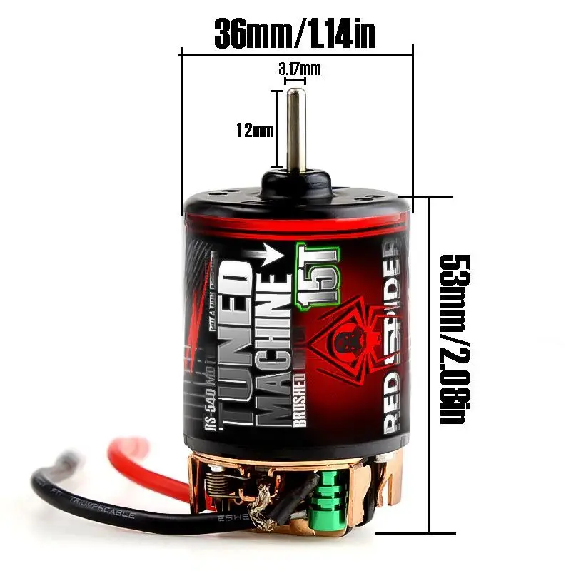 540 Waterproof Brushed Motor Brush 15T 25T 35T 45T 55T 80T for 1/10 RC Car Crawler Truck Buggy Traxxas Trx4 Scx10